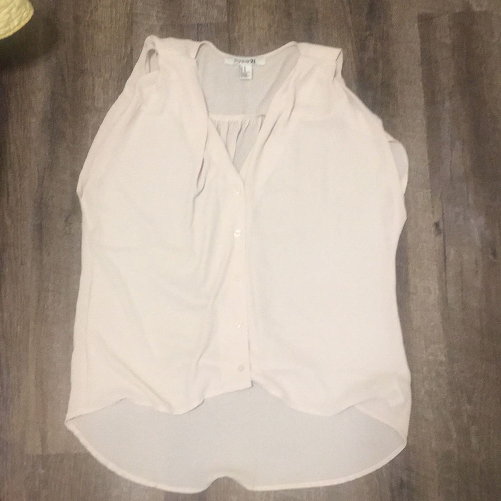 Button down high low blouse